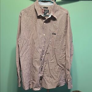 Chaps Red Casual Button Down Shirt
